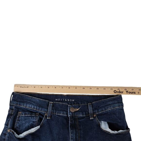 Mott & Bow Jeans Womens 30 x 28 Blue Denim Boyfriend Dark Wash Stretch - Picture 7 of 9